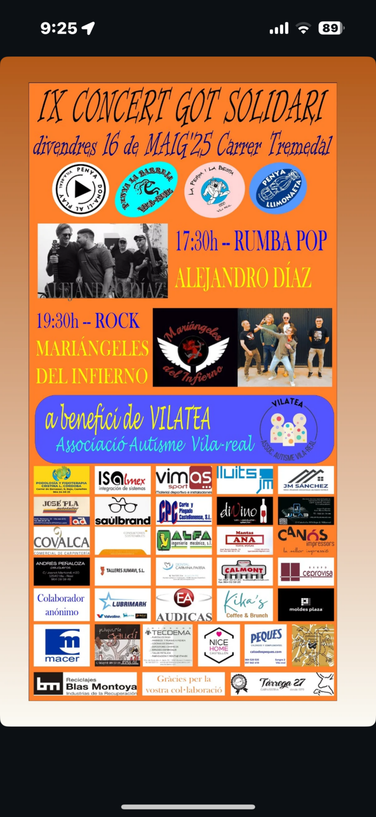 Vila-real acull un concert solidari a benefici de l’associació VILATEA