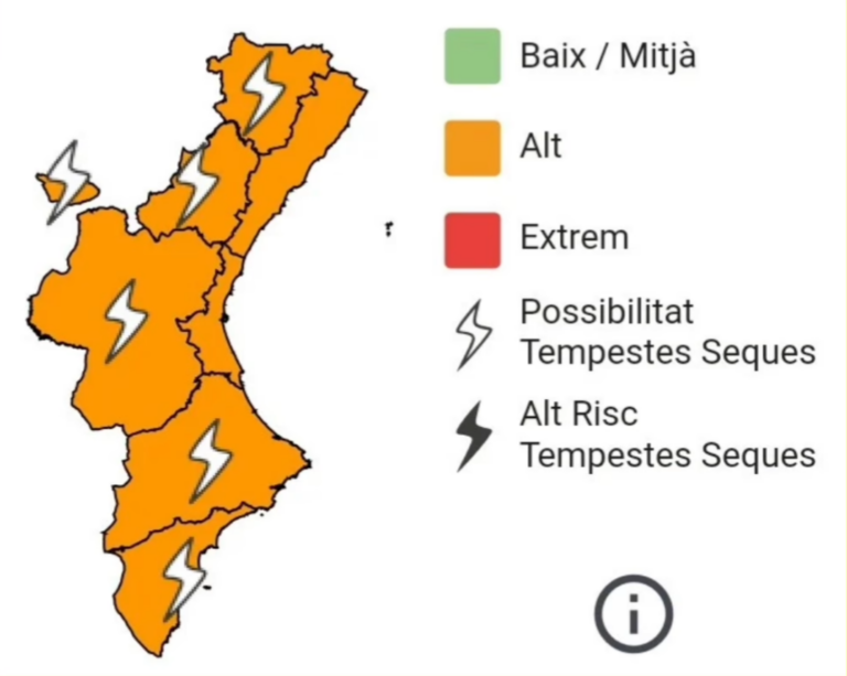 Preemergència per risc d’incendi forestal en tota la Comunitat Valenciana