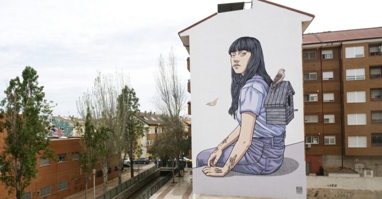 ‘Nòmada’: la mirada a la llibertat que llueix ja en el museu a cel obert del TEST de Vila-real