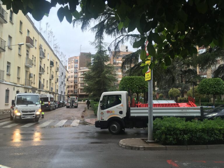 La Policia Local retira vehicles dels voltants de la Glorieta 20 de Febrer pel perill de caiguda d’arbres