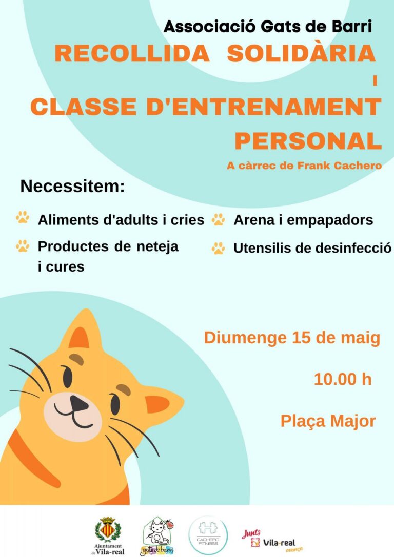 Participa en la recollida solidària de productes de primera necessitat per a gats