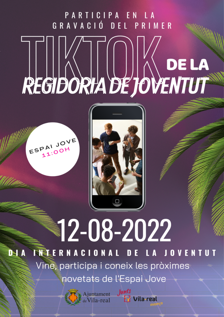 Vila-real crida als joves per a crear el primer TikTok de l'Espai Jove aquest divendres