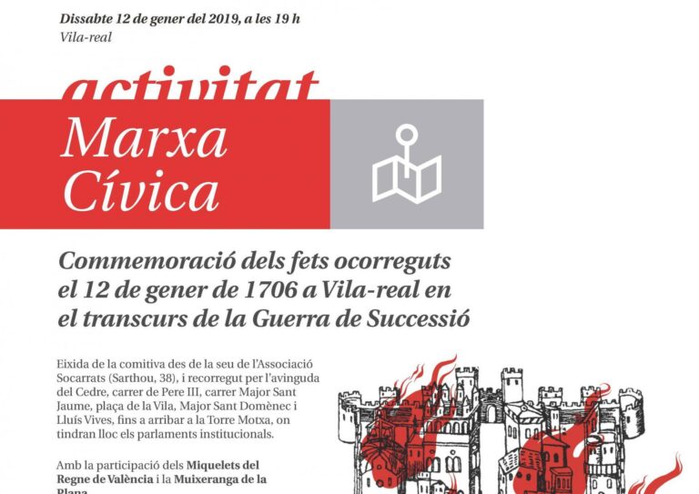 Vila-real celebra una marxa cívica en commemoració dels fets ocorreguts el 12 de gener de 1706