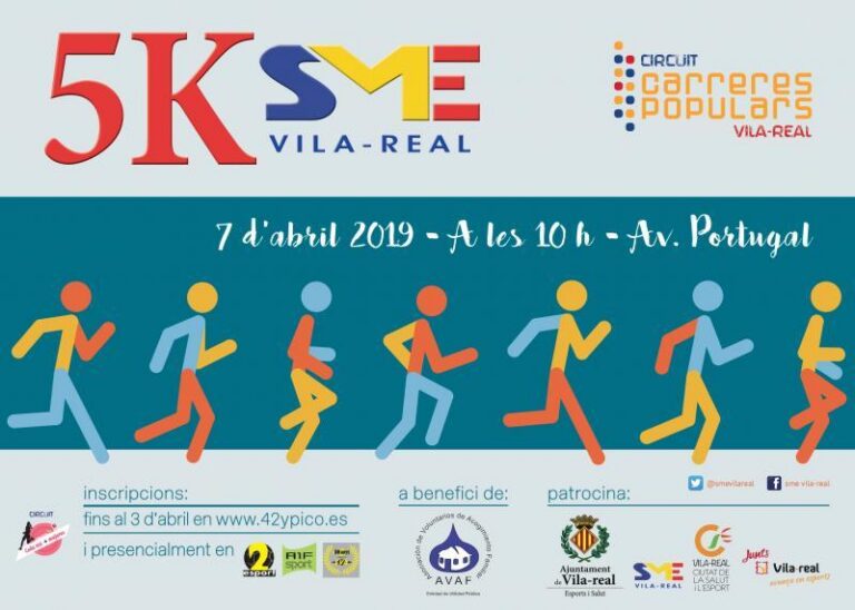 Vila-real acull el 7 d’abril una 5k en benefici de l’Associació de Voluntaris d’Acolliment Familiar