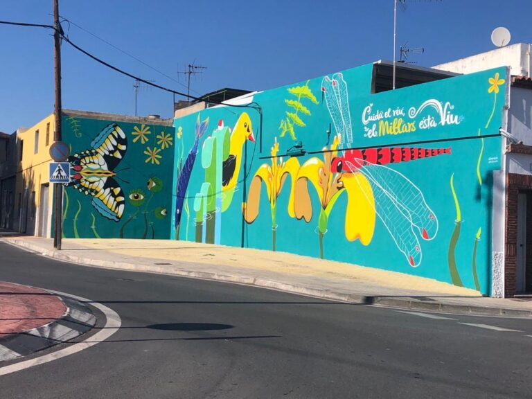 Un mural reivindica la biodiversitat del riu Millars