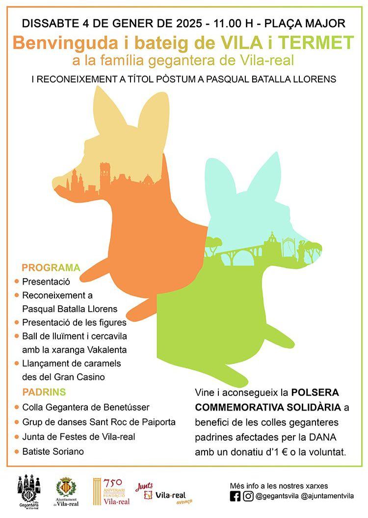 Benvinguda i bateig de VILA i TERMET a la família gegantera de Vila-real