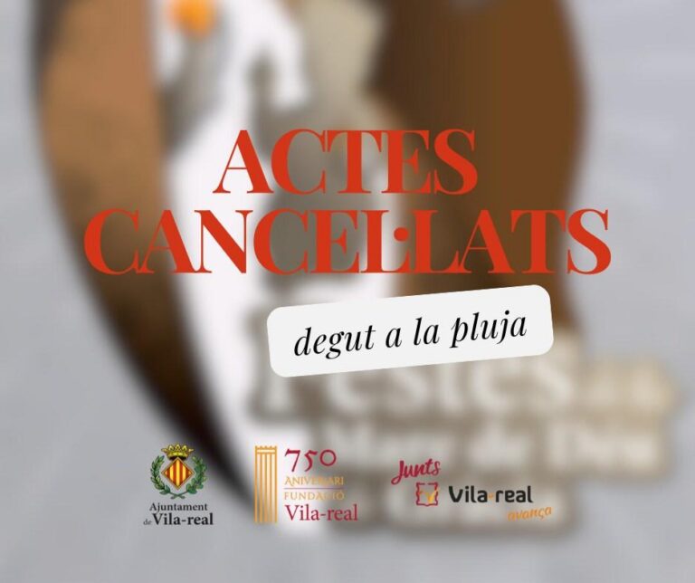 La pluja suspén la Gala de la Moda, el Concurs d’empedrats i el punt violeta de les festes de Vila-real