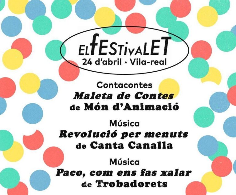 ‘El Festivalet’ unirà música, literatura i jocs tradicionals a Vila-real el 24 d’abril pel Dia del Llibre