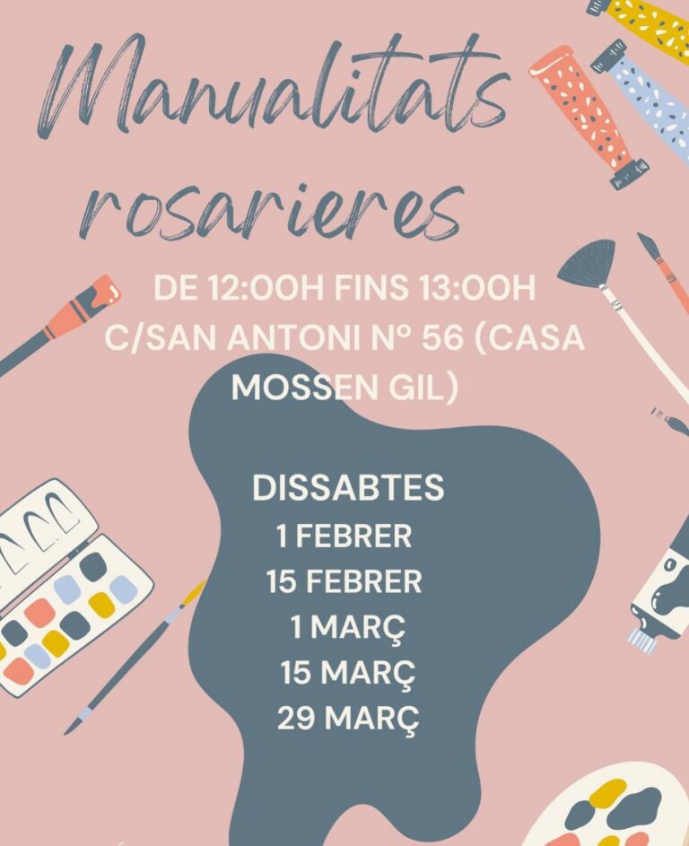 L’Associació de Filles de Maria del Rosari obre les inscripcions per a les manualitats rosarieres
