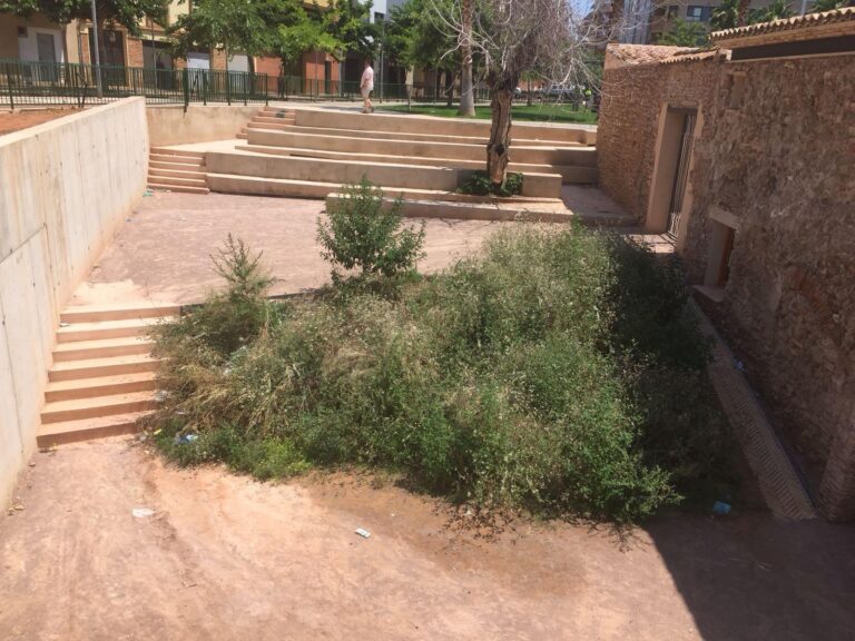 Vila-real realitza tasques de neteja dels parcs pròxims a centres eductius