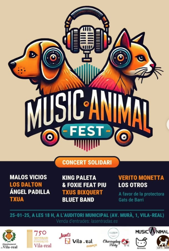 El 25 de gener de 2025, Vila-real acull el Music Animal Fest, un concert solidari a favor de Gats de Barri