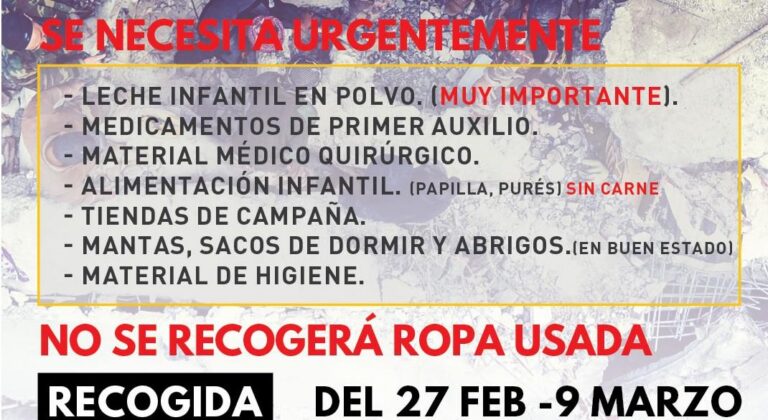 Vila-real promou una campanya d'ajuda per a les víctimes del terratrèmol de Turquia i Síria