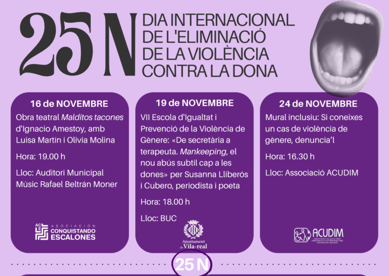 Vila-real commemora el 25N amb una completa programació contra la violència masclista