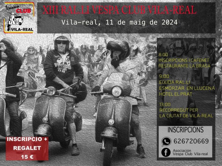 Tot a punt per al XIII Ral·li Vespa Club Vila-real el primer dissabte de festes