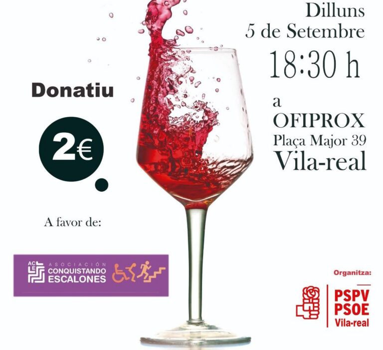 El PSPV celebra una cata de vi solidària a benefici de Conquistado Escalones