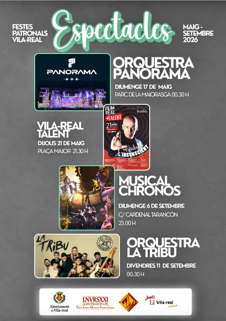 presentació concerts i espectacles de festes a Vila-real 2026