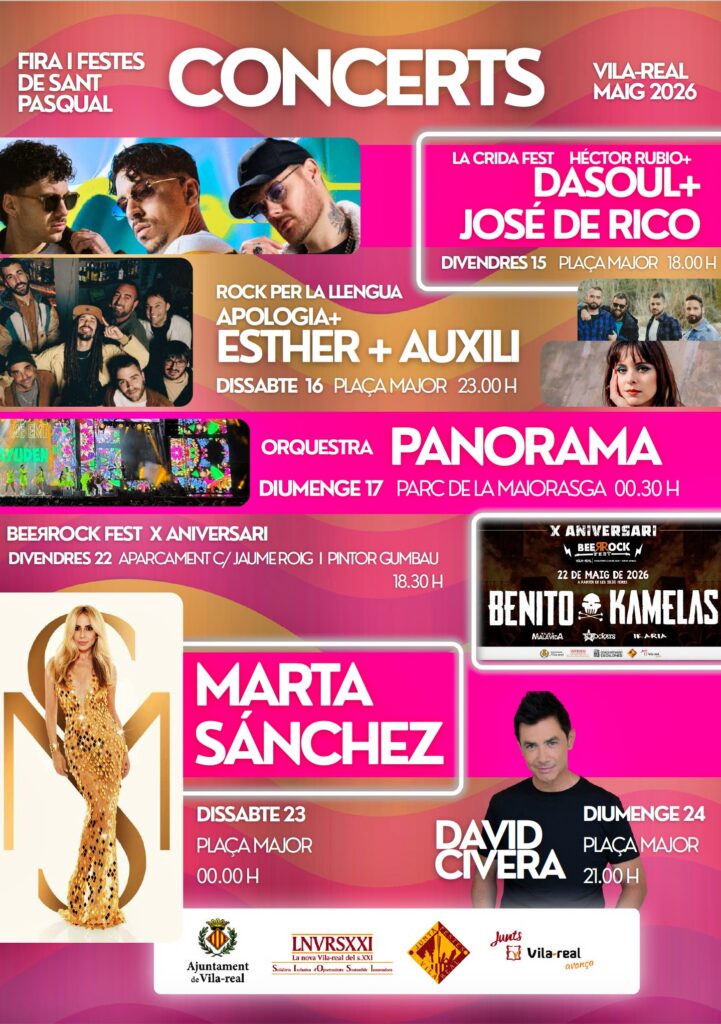 presentació concerts i espectacles de festes a Vila-real 2026