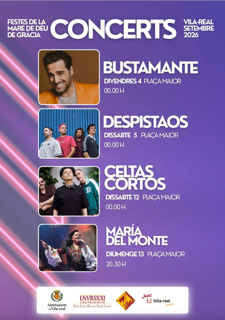 presentació concerts i espectacles de festes a Vila-real 2026