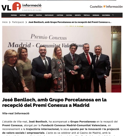 Benlloch amb Porcelanosa 2017. 10 anys de Vila-real Informació.