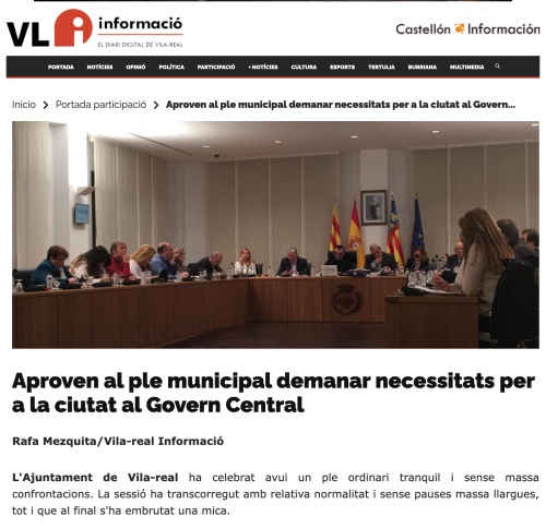 Vila-real demana ajuda Govern Central 1016. 10 anys de Vila-real Informació