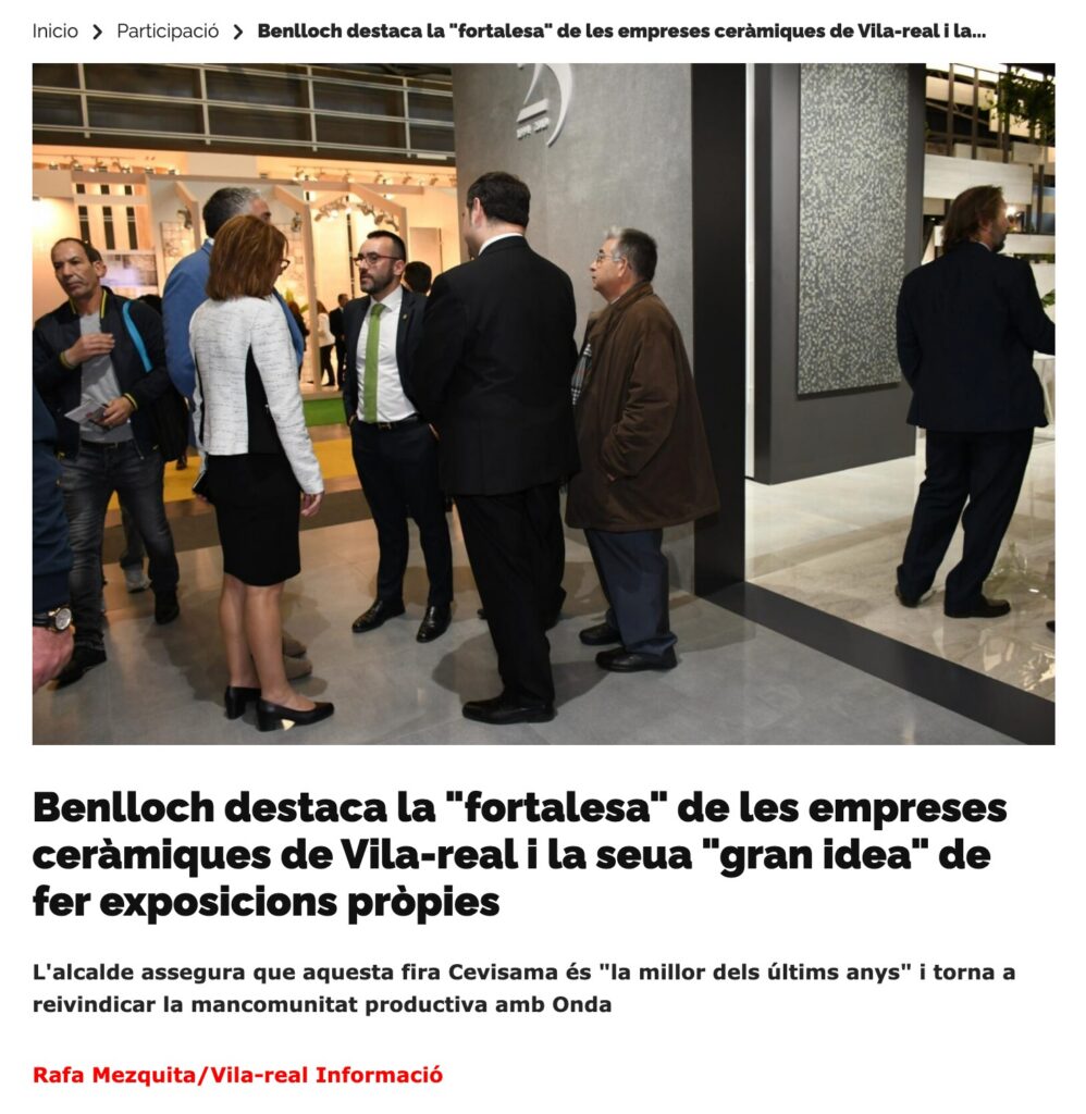 Benlloch destaca la fortalesa de les empreses. Vila-real Informació 2019