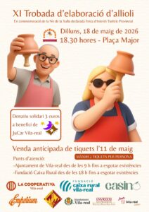 La plaça Major acollirà la XI Trobada d’elaboració d’allioli dins la Nit de la Xulla, amb un donatiu de 3 euros a favor de JuCar Vila-real