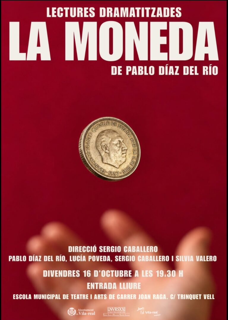 L’obra, dirigida per l’actor vila-realenc Sergio Caballero, tindrà lloc divendres 16 d’octubre a les 19.30 hores i l’accés serà gratuït