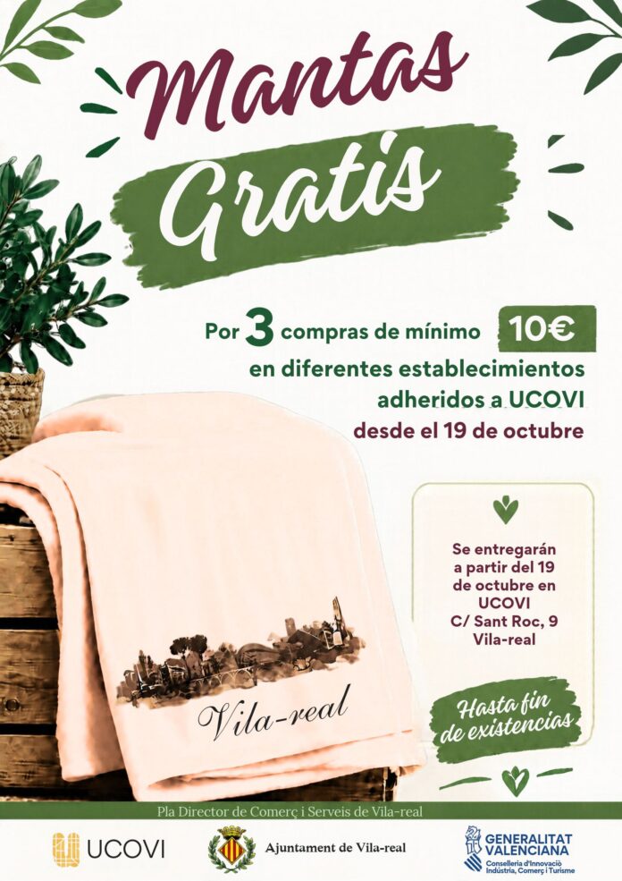 Ucovi i l’Ajuntament llancen una campanya que permet aconseguir una manta gratuïta amb tres compres de 10 euros en comerços associats diferents