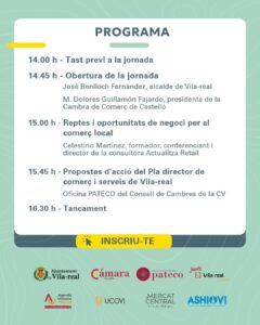 L’Ajuntament de Vila-real i la Cambra de Comerç de Castelló presentaran el pròxim dilluns 26 d’octubre el Pla Director de Comerç i Serveis, un document estratègic que recull propostes per a orientar el futur de l’activitat econòmica urbana. La presentació tindrà lloc a partir de les 14.45 hores a la Casa dels Mundina i donarà a conéixer les conclusions del treball desenvolupat durant prop d’un any per a respondre als reptes del comerç i els serveis locals.